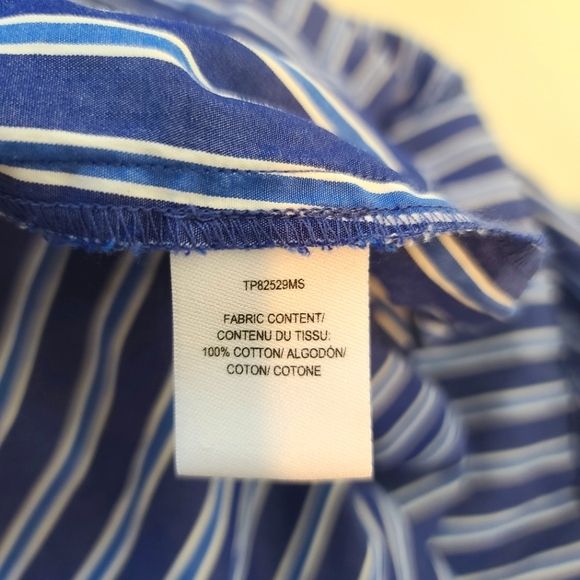 Derek Lam 10 Crosby Striped Blue Fit and Flare Long Sleeve Mini Dress Size 4 - Picture 4 of 8